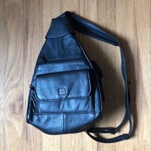 Black leather convertible  JD purse/backpack
